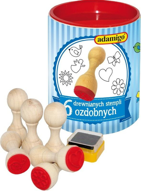 Admigo Drewniane Stemple Ozdobne dla Dzieci z Tuszem