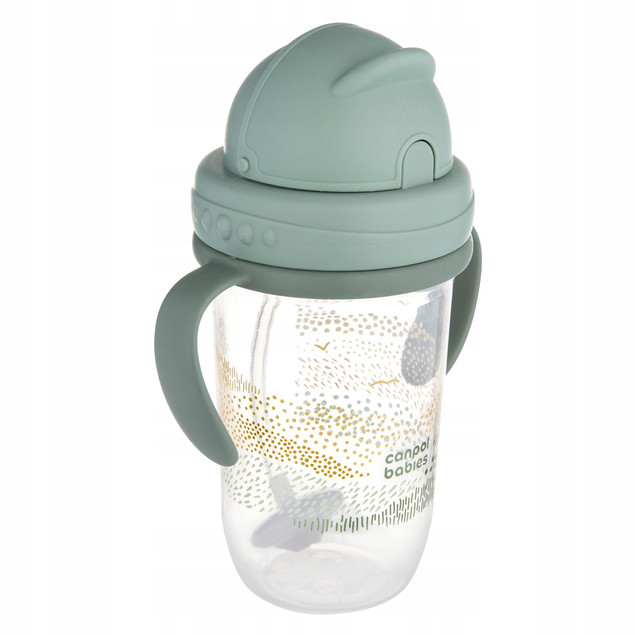 CANPOL Innowacyjny Kubek Niekapek z Rurką Słomką i Odważnikiem 270ml 56/620