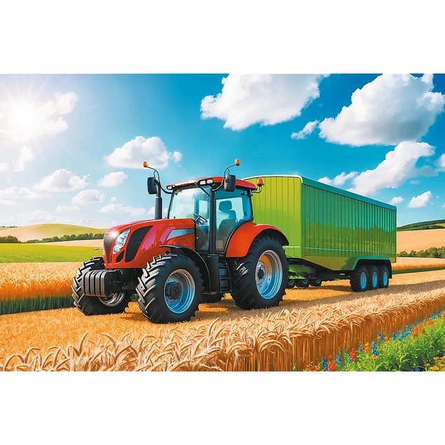 Opakowanie Trefl Puzzle 100 Traktor z przyczepą