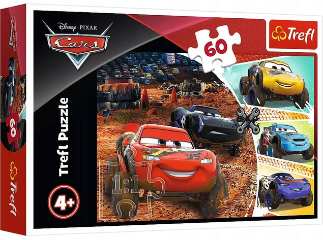Puzzle 60 Układanka Cars AUTA Zygzak McQueen Przyjaciele Obraz 4+ Trefl