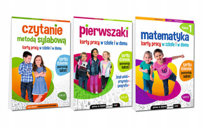 ZESTAW Pierwszaki Karty Pracy Klasa 1 Sylaby Matematyka 3w1 Greg