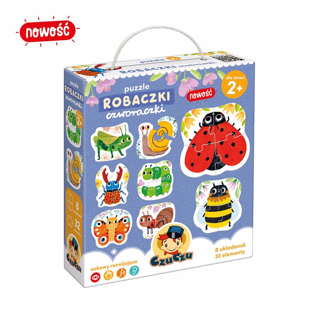 Puzzle Progresywne Robaczki Czworaczki UKŁADANKA DLA DZIECI 2+