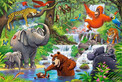 Puzzle 40 Maxi Układanka Dżungla ZWIERZĘTA Małpa Słoń Tygrys 4+ Castorland