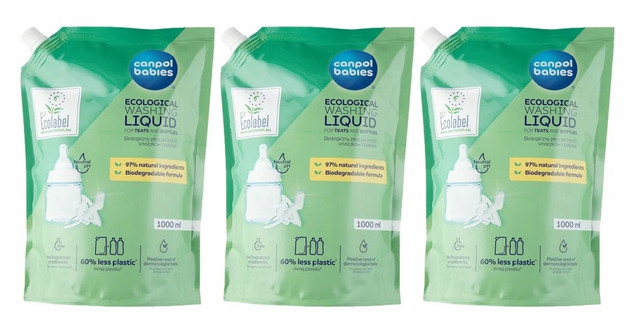 CANPOL Płyn Opakowanie UZUPEŁNIAJĄCE EKOLOGICZNEGO Płynu Do Mycia 3x 1000ml