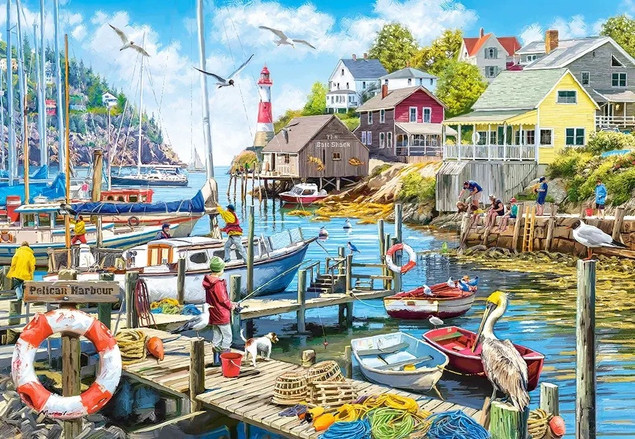 Puzzle Castorland 1500 elementów. Port pelikana
