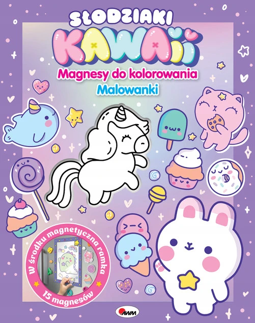Słodziaki Kawaii Magnesy do kolorowania