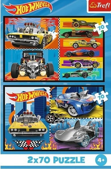 Puzzle 2x70 Hot Wheels Trefl Samochodziki