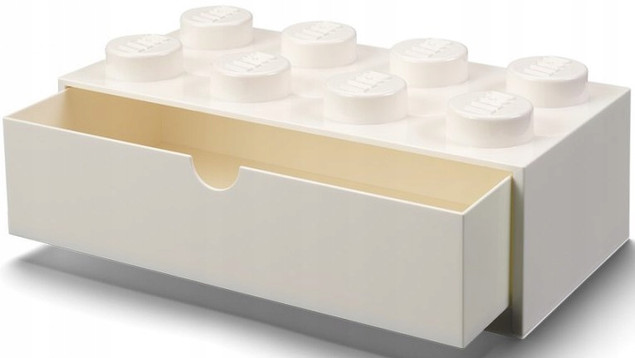 LEGO® Pojemnik Klocek z Szufladą 8 Biały