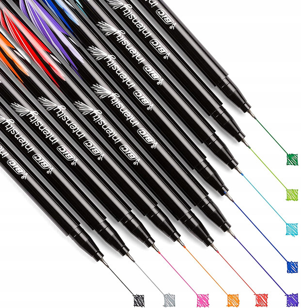 Cienkopisy Żelowe BIC Intensity Fineliner Zestaw 8 Kolorów 0.4 mm