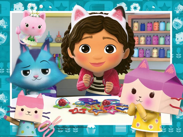 Puzzle dla dzieci 4w1 Koci Domek Gabi Ravensburger