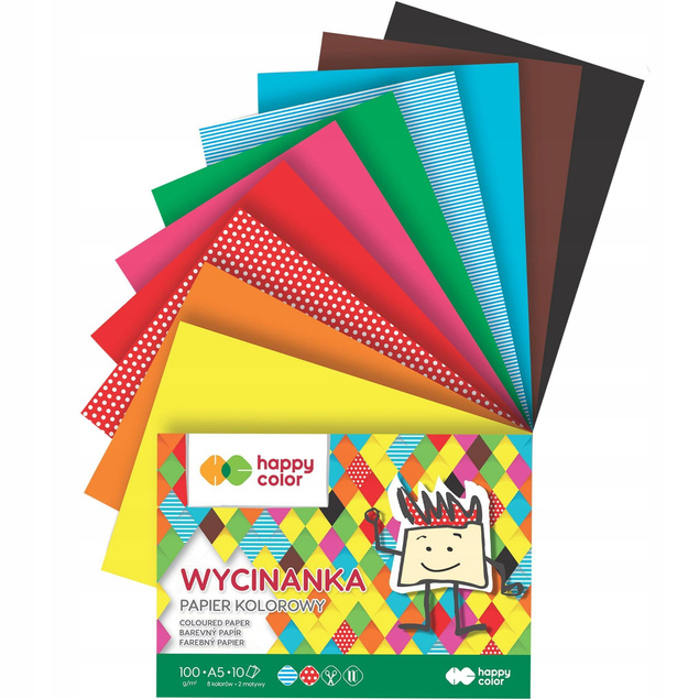 Blok Wycinanka A5 Papier KOLOR 10 Kart Happy Color