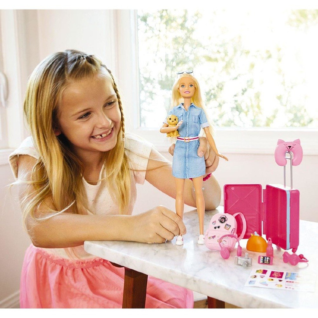 Lalka BARBIE w Podróży + Akcesoria MATTEL FWV25