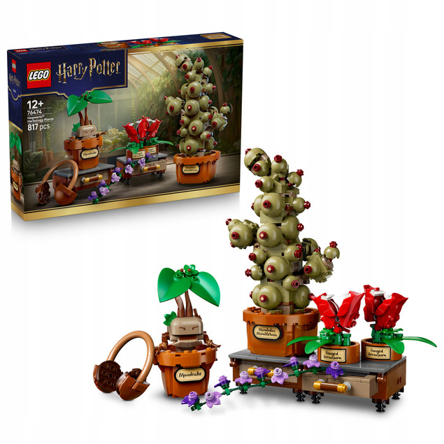 LEGO Harry Potter 76474 Rośliny z Hogwartu – Zielnik Lekcja Zielarstwa, 817 elementów