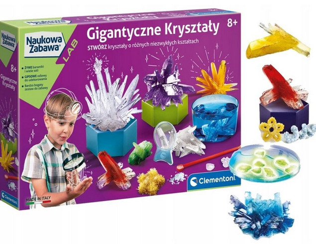Naukowa Zabawa Gigantyczne Kryształy Stwórz Kryształ 8+ Clementoni 50106
