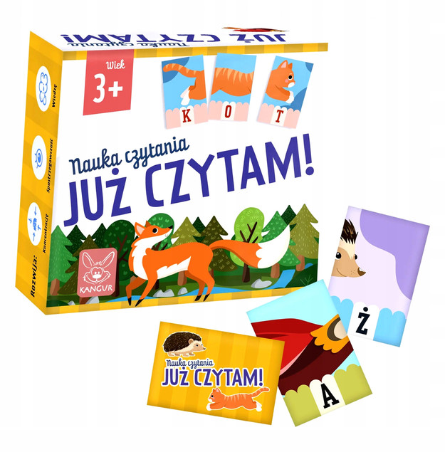 Gra planszowa Już czytam 3+! Nauka czytania Kangur