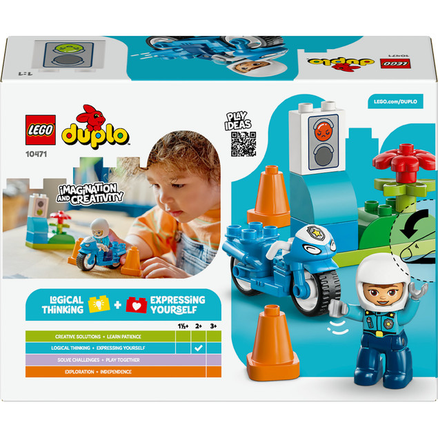 LEGO DUPLO 10471 Niebieski Motocykl Policyjny Zestaw Edukacyjny dla Maluchów