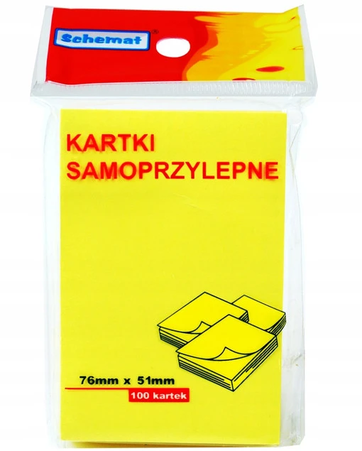 Kartki samoprzylepne Schemat