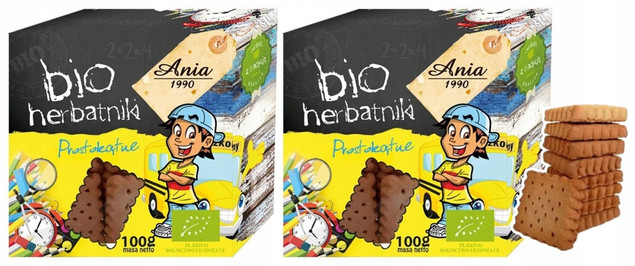 BIO Ania Herbatniki Prostokątne Pszenne 2x100g