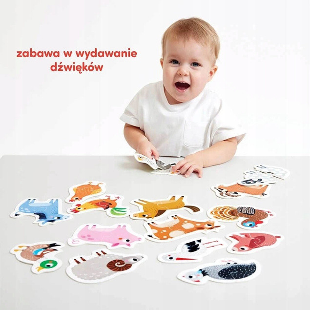 Puzzle Do Pary ZWIERZĄTKA NA WSI 30 Elementów 18M+ CzuCzu