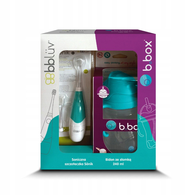 ZESTAW Bidon ze słomką b.box 240 ml + Szczoteczka soniczna bblüv Sönik dla Dzieci
