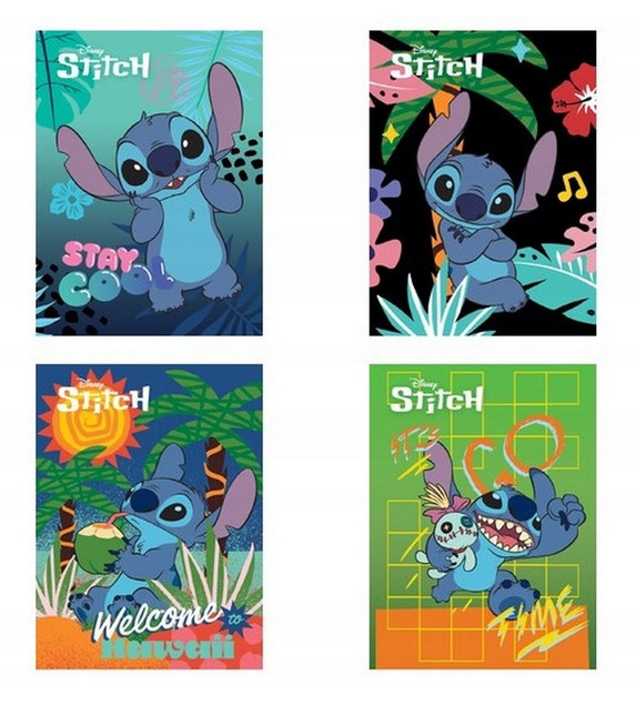 ZESZYT A4 KRATKA 32 KARTKI STITCH SZKOLNY LAMINOWANA OKŁADKA - 4 sztuki