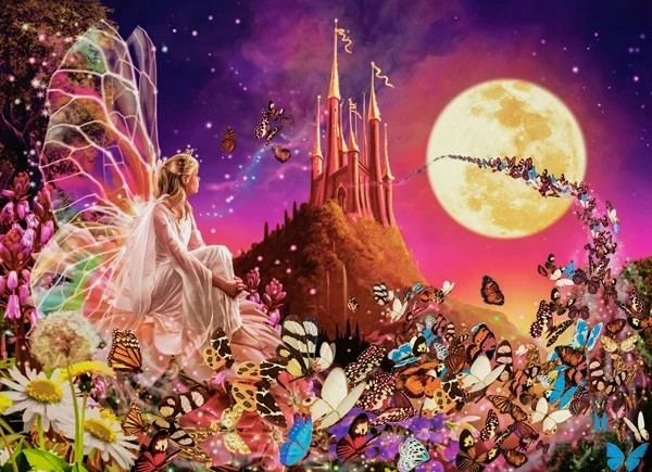 Puzzle 200 Układanka Magia WRÓŻKA Noc Motyle Góra Fantazja Bajka 7+ Castor