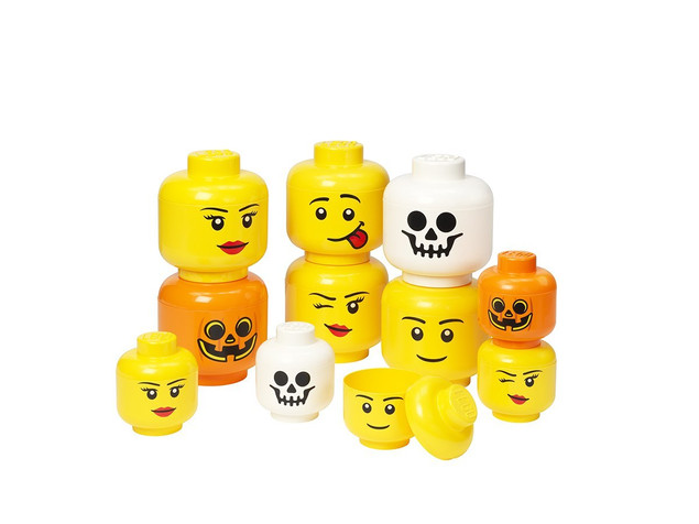 LEGO Pojemnik Mini Głowa Zombie Girl Szara 0.36L 11.5cm