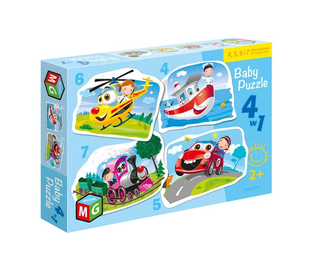 Puzzle Baby 4w1. Pojazdy