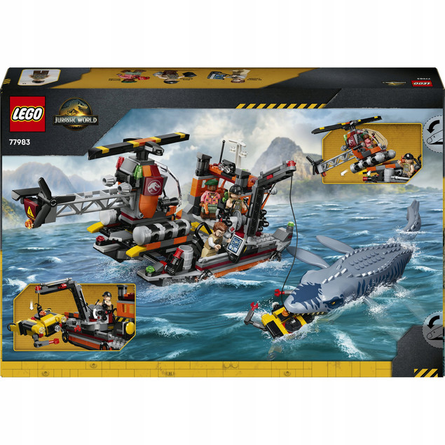 LEGO Jurassic World 77983 Atak Mosazaura na Łódź – Zestaw Dinozaur Akcja