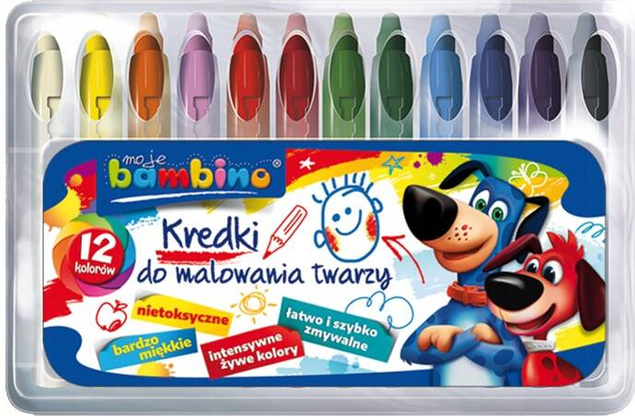 Kredki Do Malowania Twarzy Miękkie 12 Kolory Bezpieczne Dla Skóry Bambino