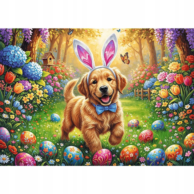 Puzzle Trefl 500 elementów Wielkanocny Piesek Premium Plus