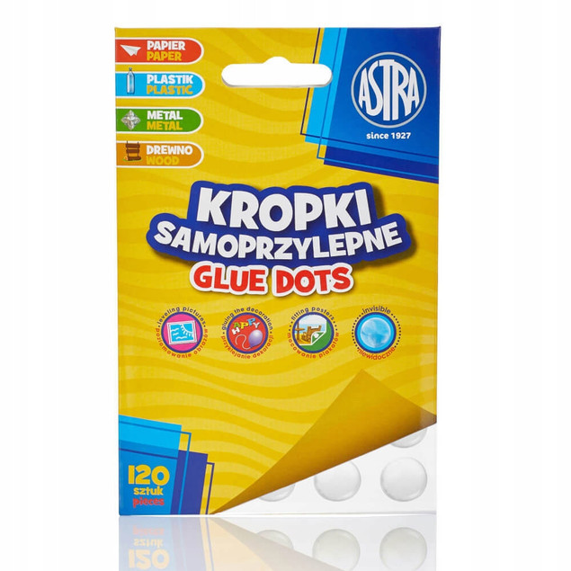 Naklejki kropki samoprzylepne Glue Dots 120 szt. Astra