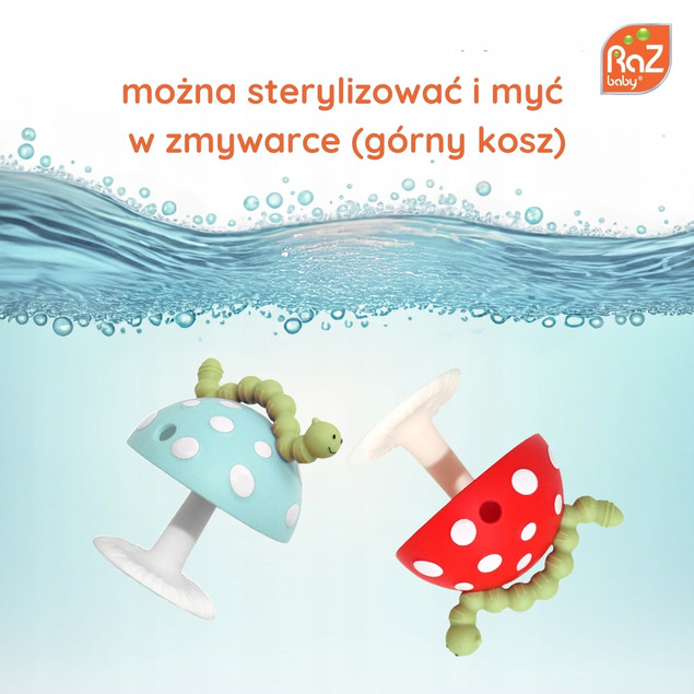 RazBaby Gryzak Sensoryczny Chompy Grip Silikonowy z Przyssawką Wielokolorowy