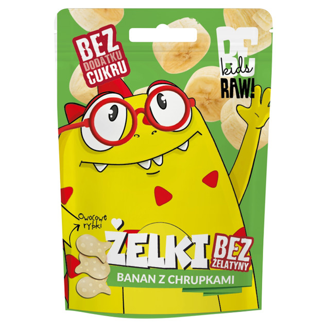 Żelki owocowe BeRAW Kids Banan z chrupkami dla dzieci bez dod. cukru 35g