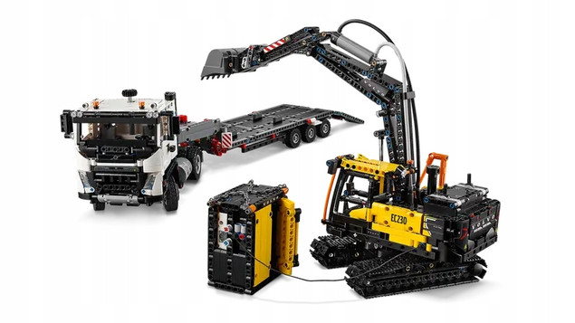 LEGO Technic 42175 Ciężarówka Volvo FMX i Koparka EC230 Electric | Realistyczny Zestaw Budowlany