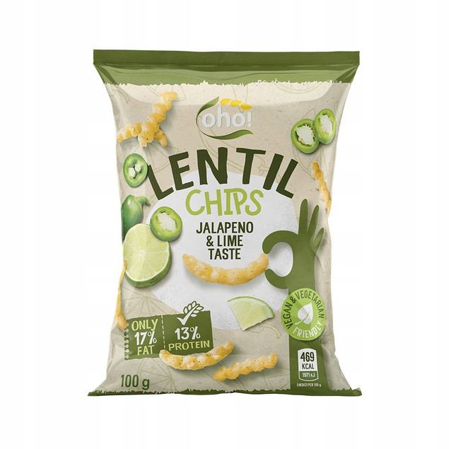 Chrupki soczewicowe jalapeno limonka 100g Oho!