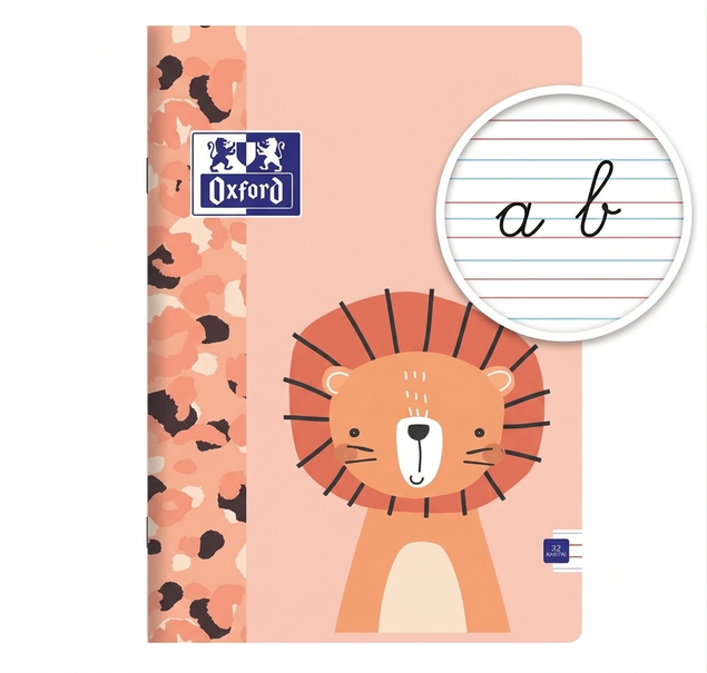 Zeszyt Oxford Kids A4 32 kartki linia podwójna kolorowa mix wzorów
