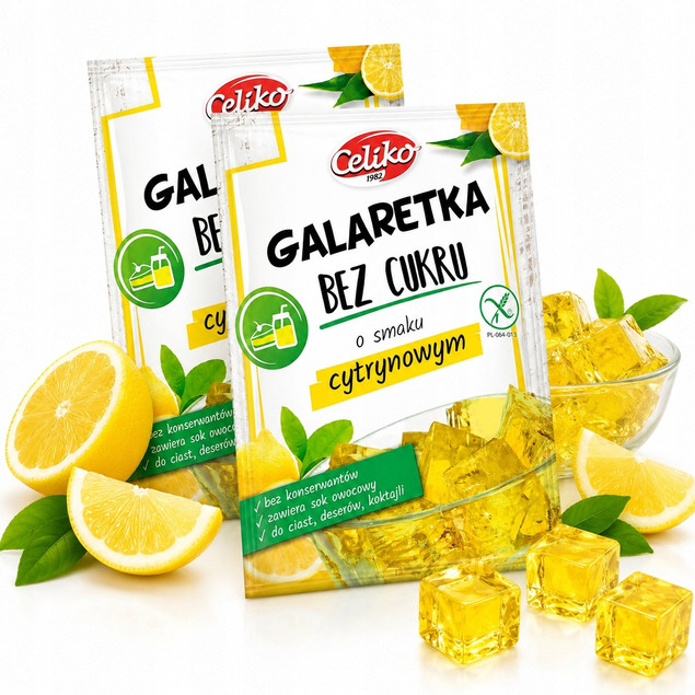 Galaretka Cytrynowa BEZ DODATKU CUKRU Celiko smak Cytrynowy Bez glutenu x2