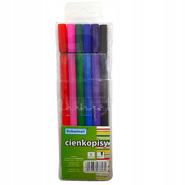 Cienkopis 0.4 mm SCHEMAT 8132 Zestaw 6 Kolorów