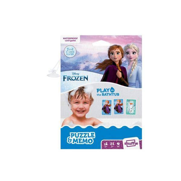 Gra karciana 2w1 Puzzle&Memo wodoodporne Shuffle Disney Frozen Kraina Lodu CARTAMUNDI