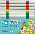 Stnux Markery Akrylowe Dwustronne 12 Kolorów | 2 Końcówki STN 9162