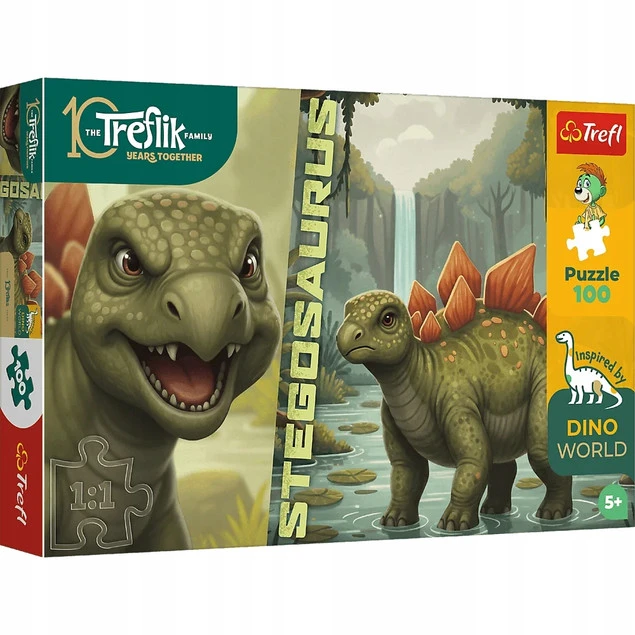 Puzzle Trefl 100 elementów Stegosaurus - Dinozaur dla dzieci