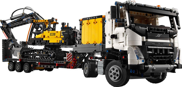 LEGO Technic 42175 Ciężarówka Volvo FMX i Koparka EC230 Electric | Realistyczny Zestaw Budowlany