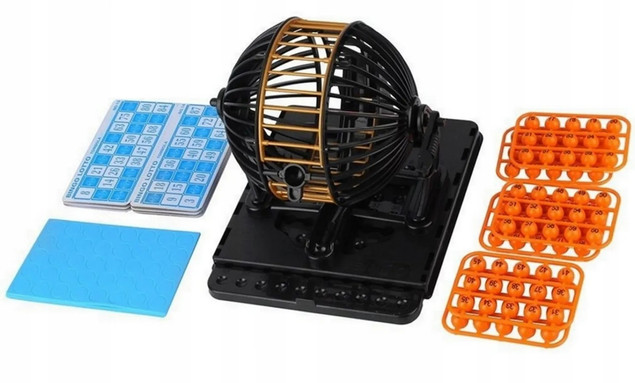 BINGO Gra Rodzinna Towarzyska Maszyna Losująca 3+ Dromader