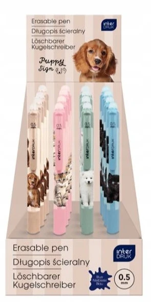 Długopis wymazywalny Puppy Sign 0,5 mm niebieski Interdruk IDŁAUŚCPS_2