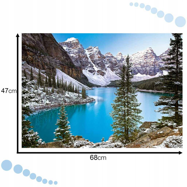 Puzzle 1000 Układanka Krajobraz JEZIORO Zima Góry Las Śnieg 9+ Castor