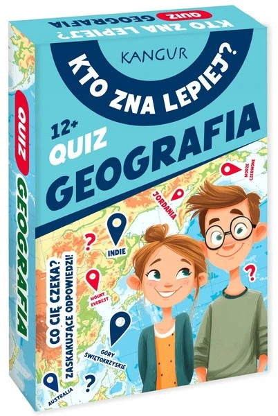 Gra planszowa Kto zna lepiej? Quiz Geografia Kangur – edukacyjna gra quizowa o świecie dla młodzieży