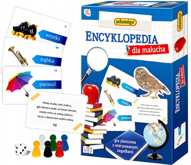 Gra Planszowa Adamigo Encyklopedia dla Malucha Quiz Edukacyjna 5+