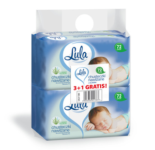 LULA Chusteczki Nawilżane z ALOESEM 4 x 72 szt.