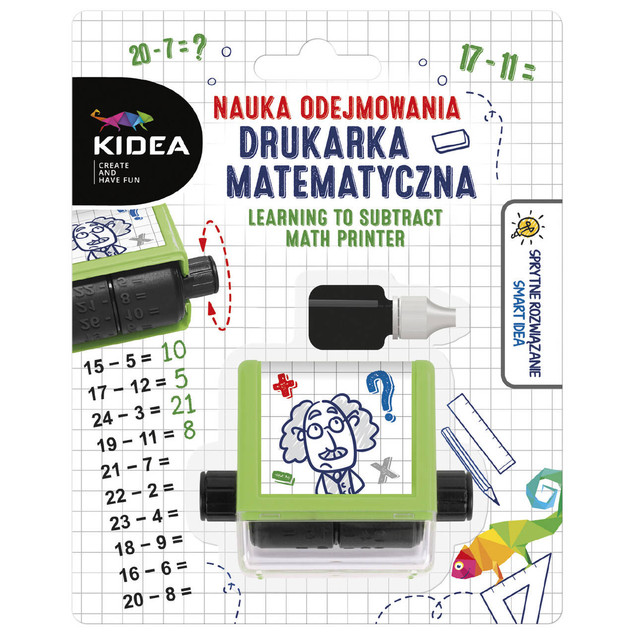 Drukarka matematyczna. Nauka odejmowania Kidea